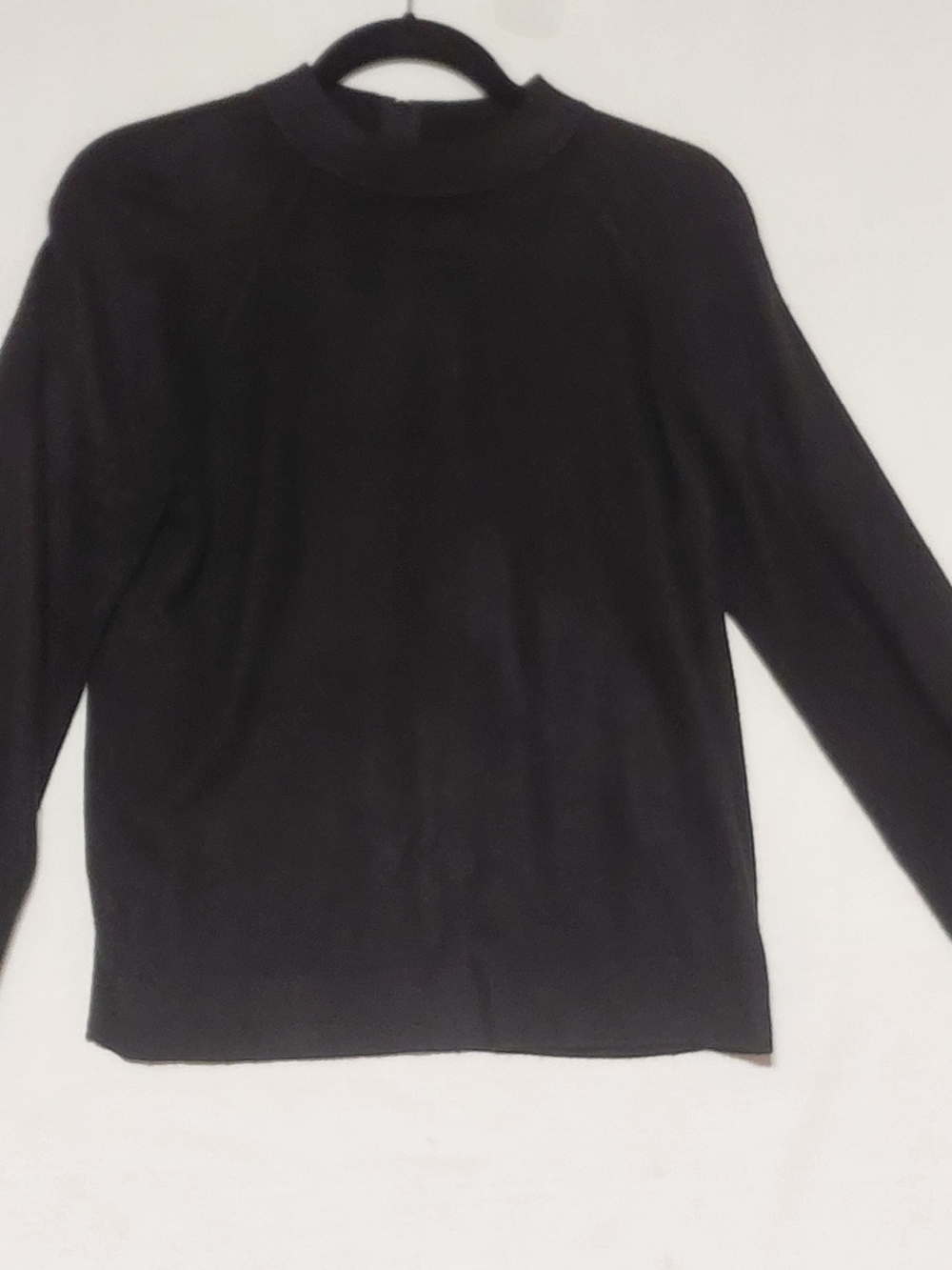 Vintage Designers Originals Luxelon Mock Neck Sweater Womens L Black Back Zipper